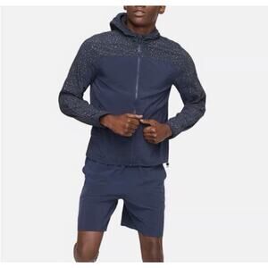 Outdoor Voices Men’s Rally Navy Blue Zip Up Windbreaker Jacket